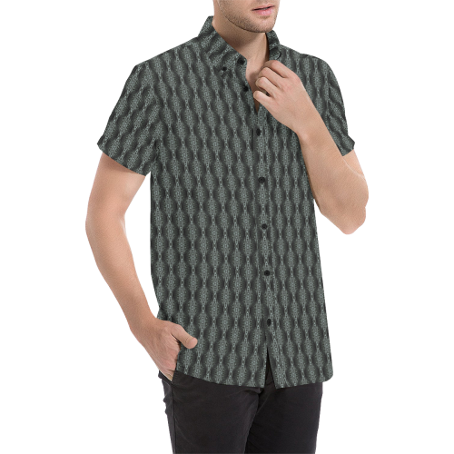 Model #100c| Men's All Over Print Short Sleeve Shirt (Model T53)