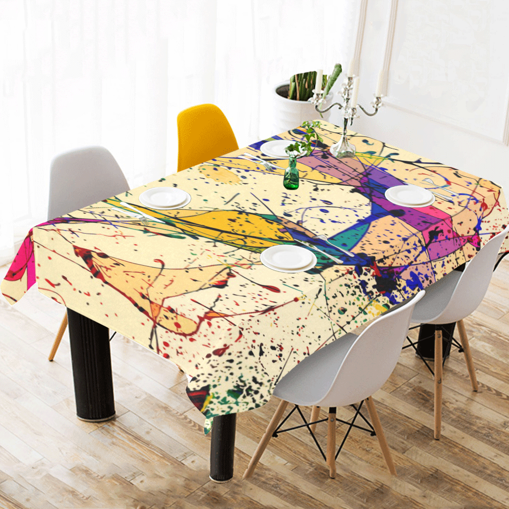 Paint Cotton Linen Tablecloth 60"x120"
