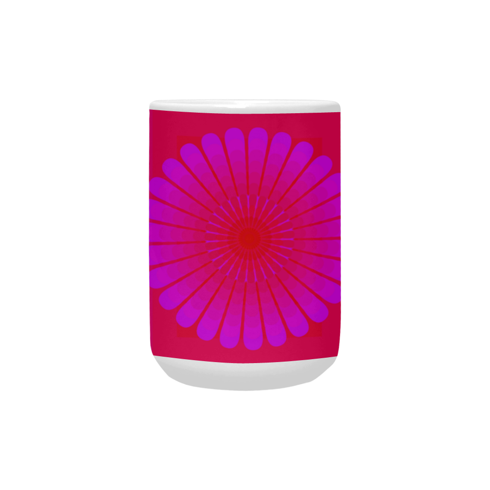 Pink flower on pink multiple squares Custom Ceramic Mug (15OZ)