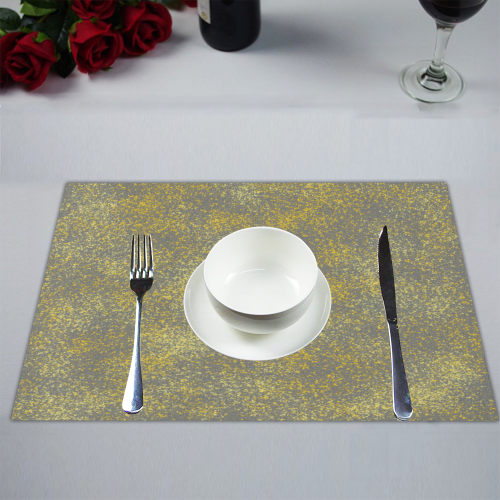 Gray and Yellow Flicks Placemat 14’’ x 19’’ (Set of 4)