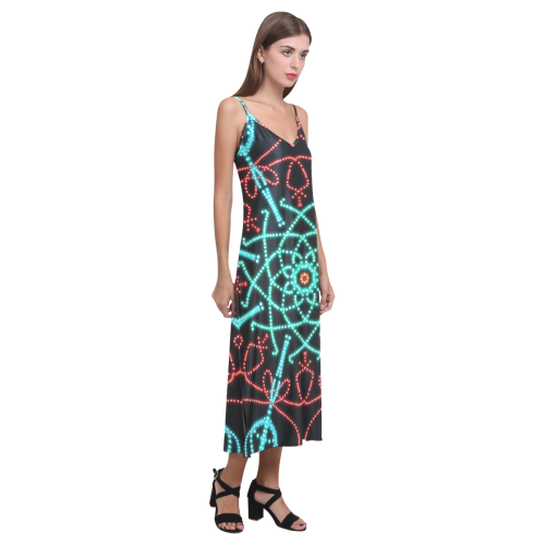 :Convergence: V-Neck Open Fork Long Dress(Model D18)