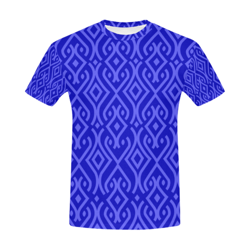 Abstract Blue All Over Print T-Shirt for Men (USA Size) (Model T40)