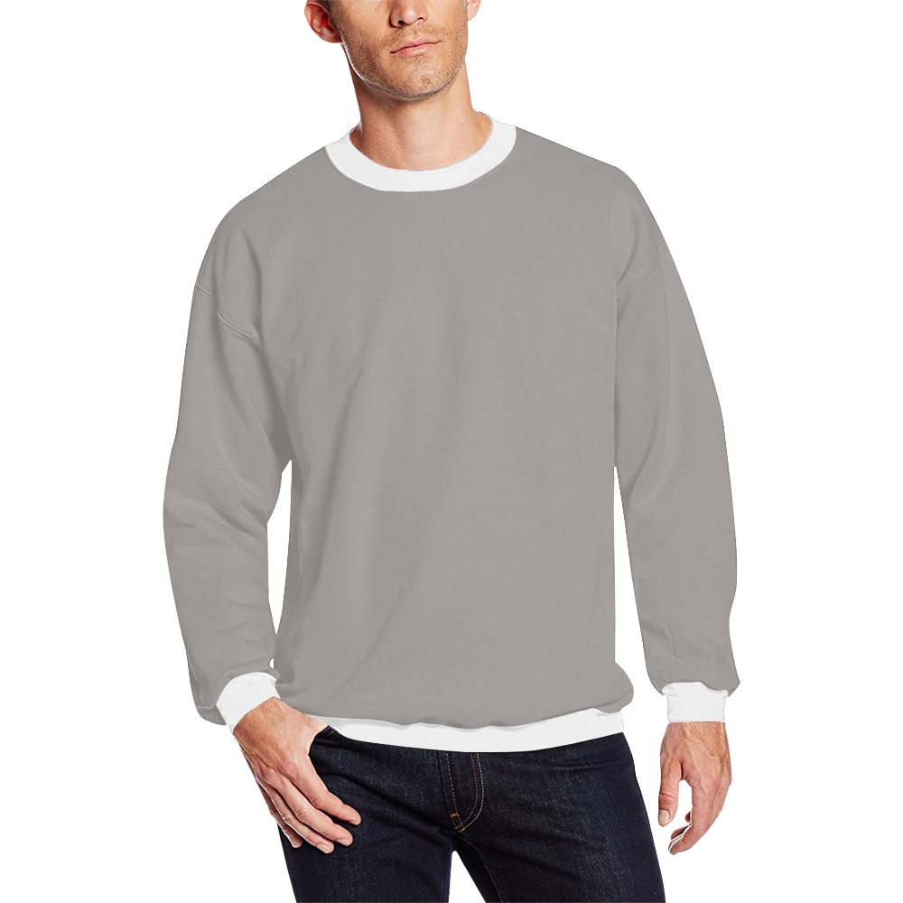Ash Men's Oversized Fleece Crew Sweatshirt (Model H18)