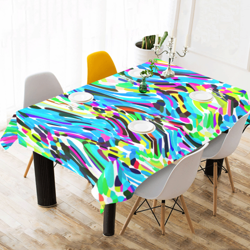 Abstract Pattern DZR Cotton Linen Tablecloth 60"x120"