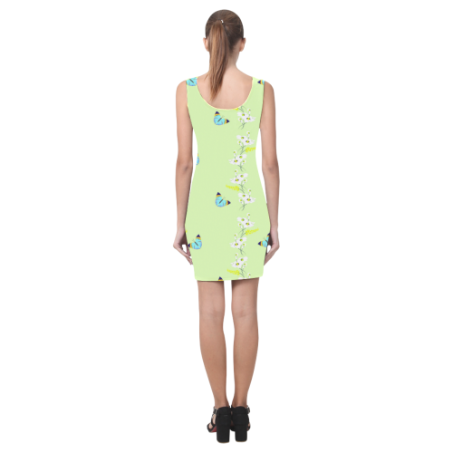 flowers and butterflies Medea Vest Dress (Model D06)