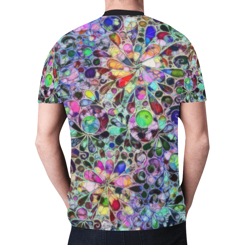 Pop Art - Flowers World 1 New All Over Print T-shirt for Men (Model T45)