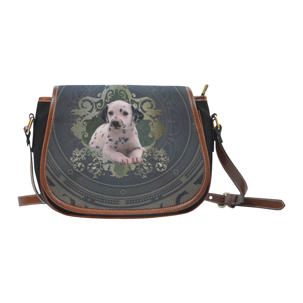Cute dalmatian Saddle Bag/Small (Model 1649)(Flap Customization)