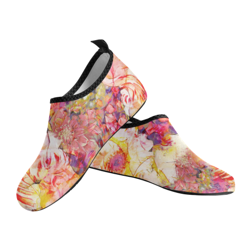 flowers #flowers #pattern Men's Slip-On Water Shoes (Model 056)