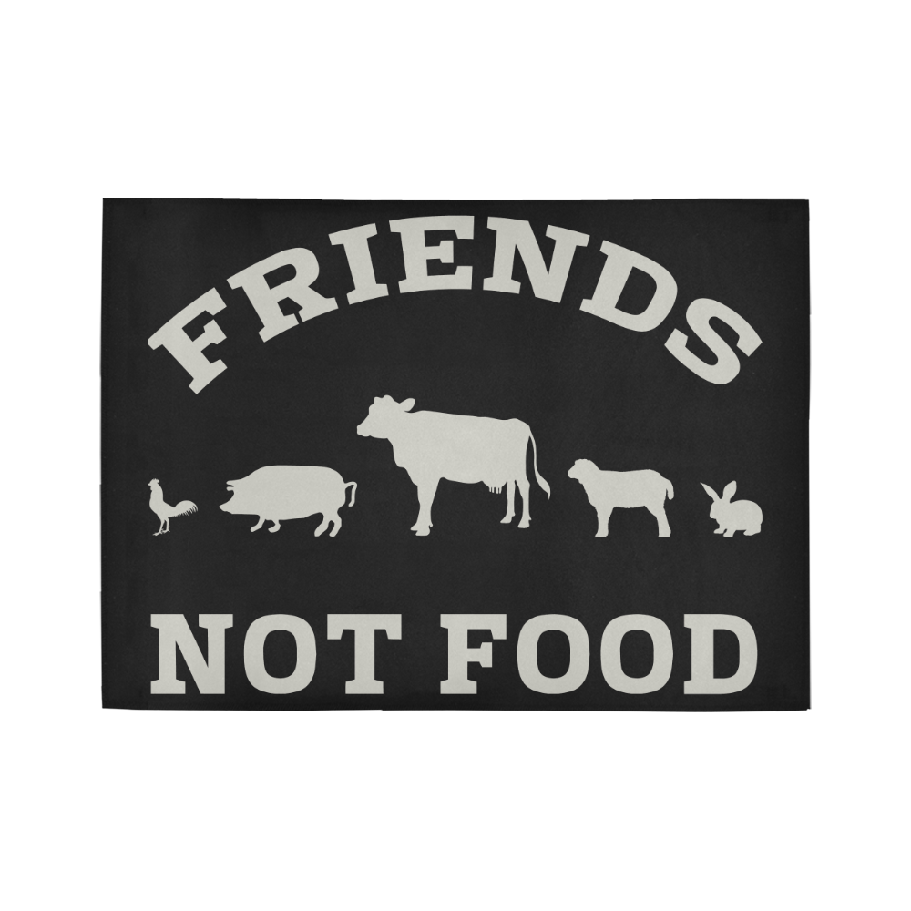 Friends Not Food (Go Vegan) Area Rug7'x5'