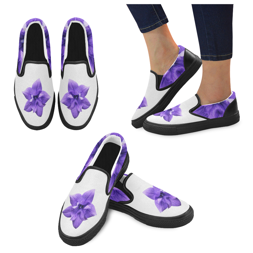 Balloon Flower Women's Unusual Slip-on Canvas Shoes (Model 019)
