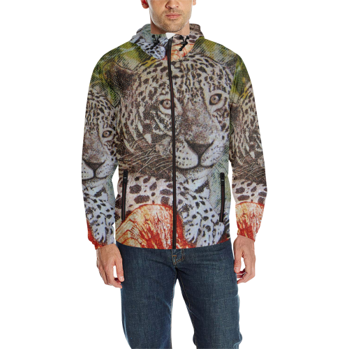 Brazilian Real All Over Print Quilted Windbreaker for Men (Model H35)