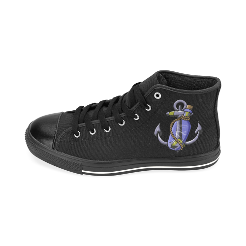 anchor ss Men’s Classic High Top Canvas Shoes /Large Size (Model 017)