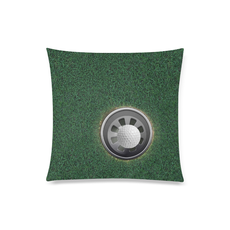 Hole in One Golf Cup and Ball Custom Zippered Pillow Case 20"x20"(Twin Sides)