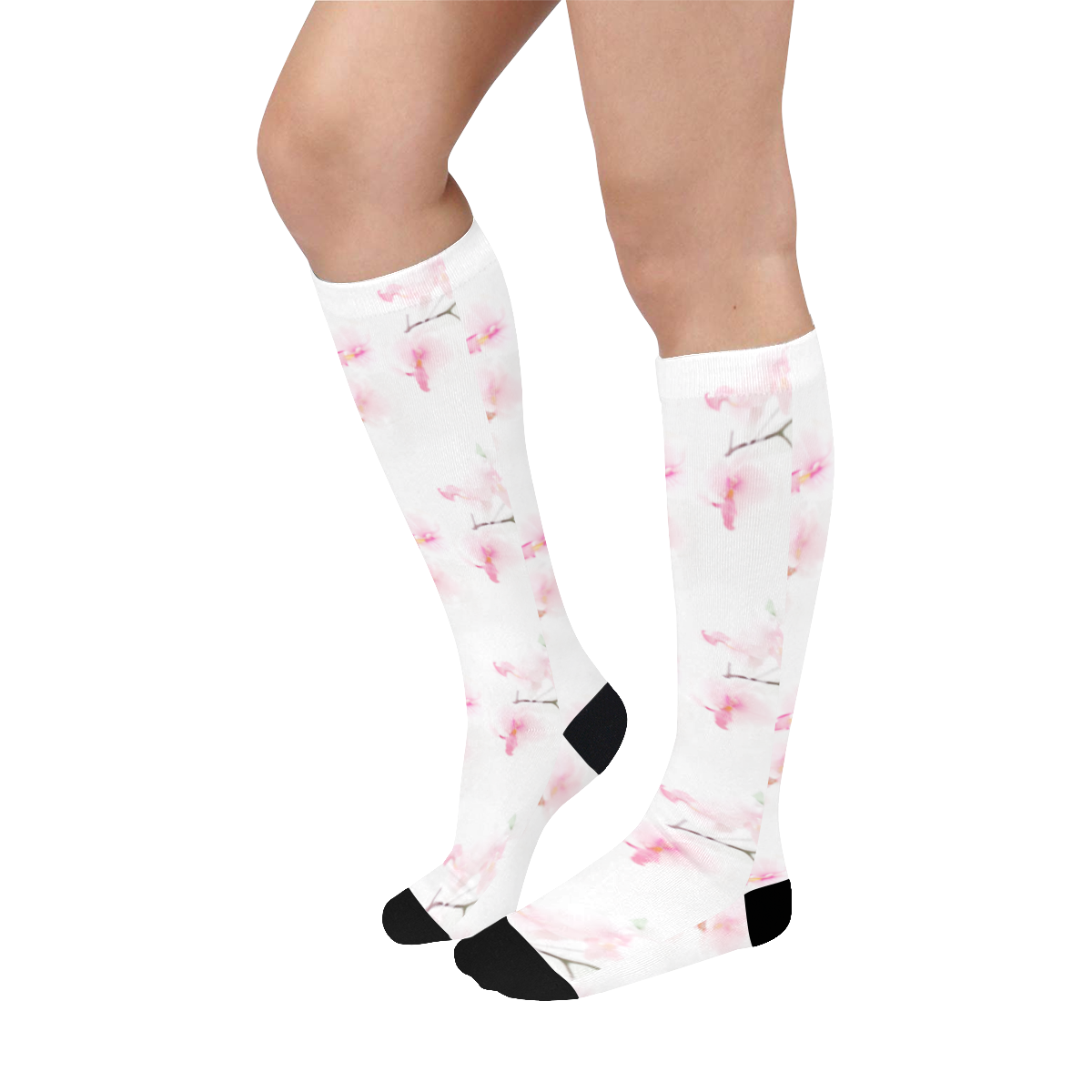 Pattern Orchidées Over-The-Calf Socks