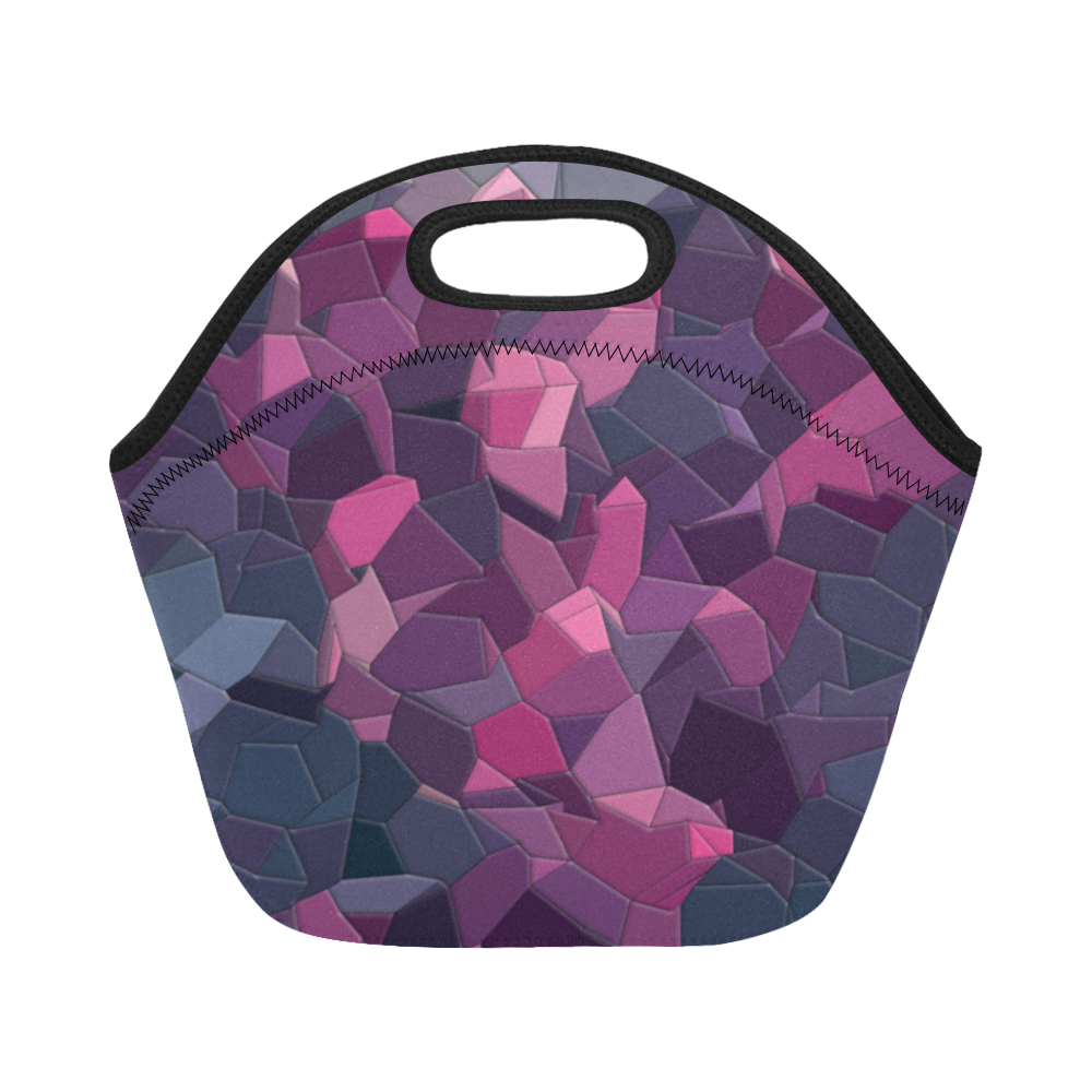purple pink magenta mosaic #purple Neoprene Lunch Bag/Small (Model 1669)