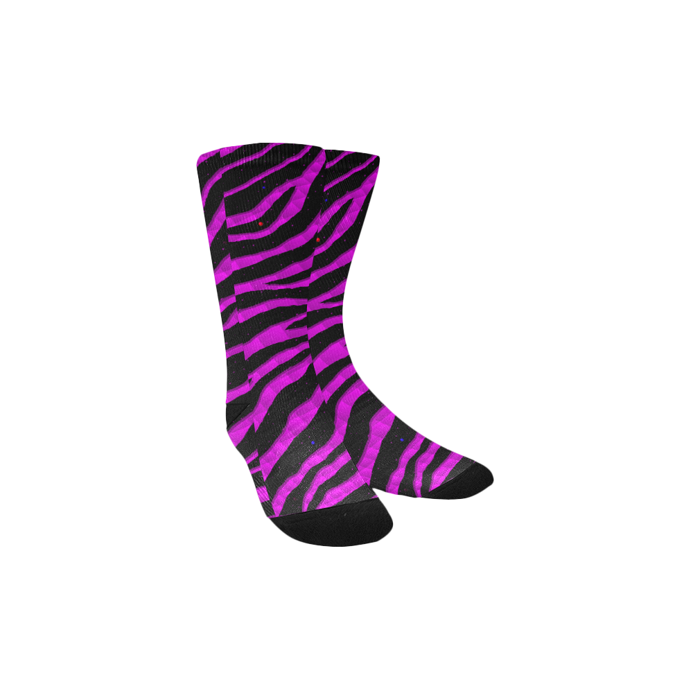 Ripped SpaceTime Stripes - Pink Kids' Custom Socks