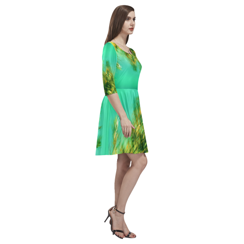 underwater feeling Tethys Half-Sleeve Skater Dress(Model D20)