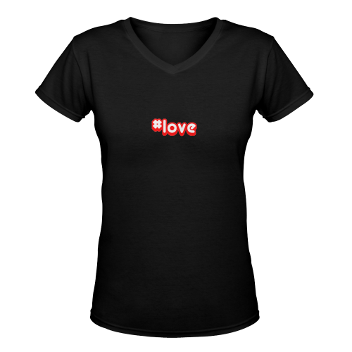#love Women's Deep V-neck T-shirt (Model T19)