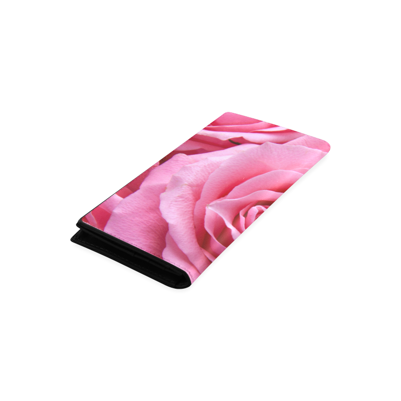 Roses pink Women's Leather Wallet (Model 1611)