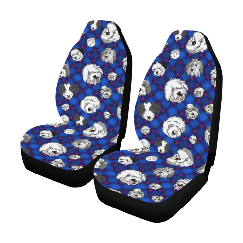 Dark Blue Shaggies Car Seat Covers (Set of 2)