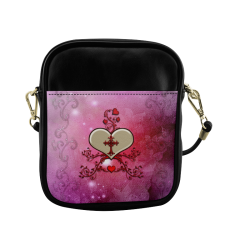 Wonderful heart with cross Sling Bag (Model 1627)