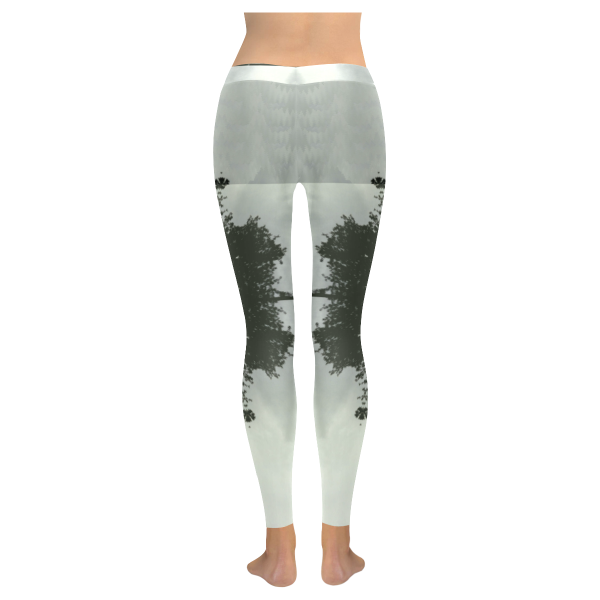 cloud island with a horizon so clear Women's Low Rise Leggings (Invisible Stitch) (Model L05)