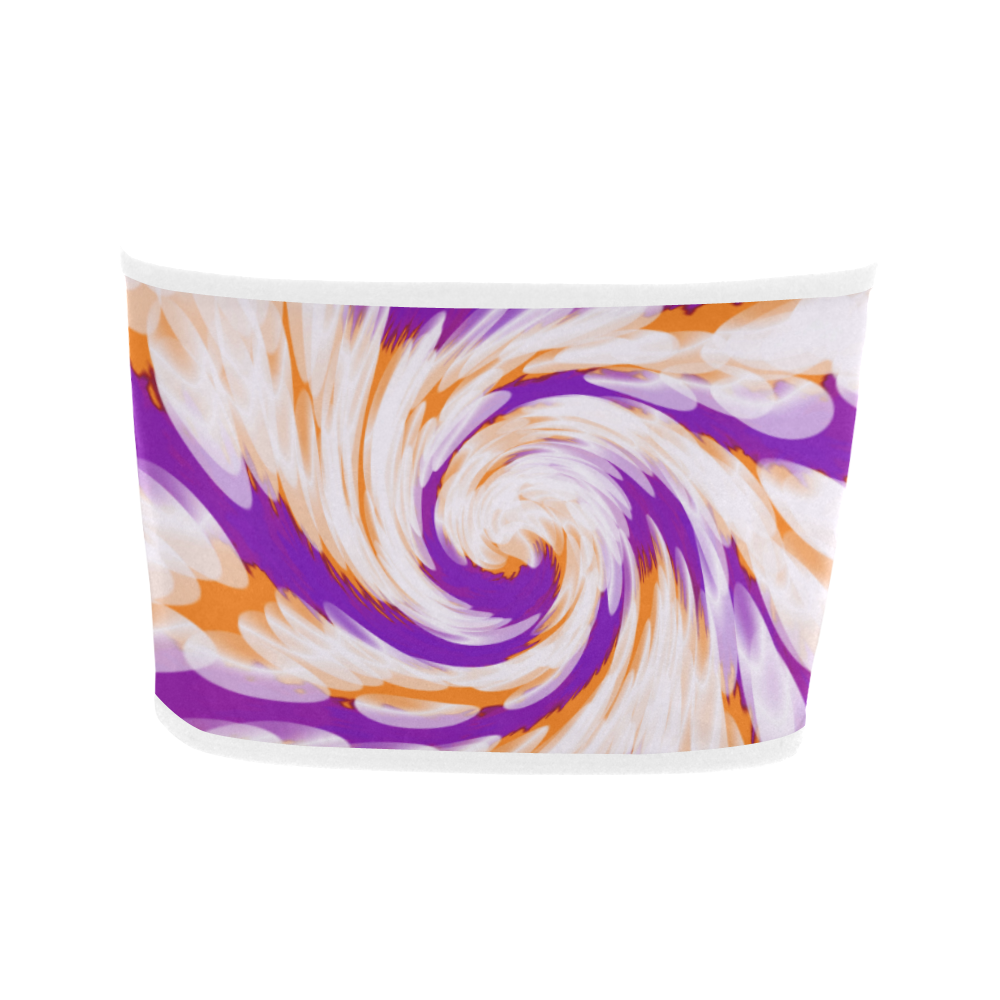 Purple Orange Tie Dye Swirl Abstract Bandeau Top