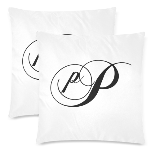 Alphabet P by Jera Nour Custom Zippered Pillow Cases 18"x 18" (Twin Sides) (Set of 2)