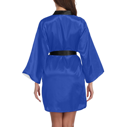 color Egyptian blue Long Sleeve Kimono Robe
