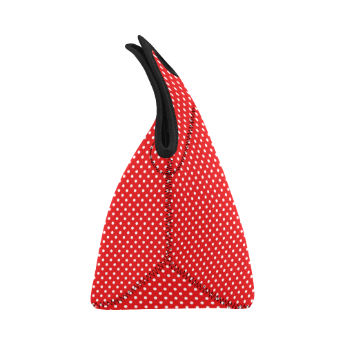 Red polka dots Neoprene Lunch Bag/Small (Model 1669)