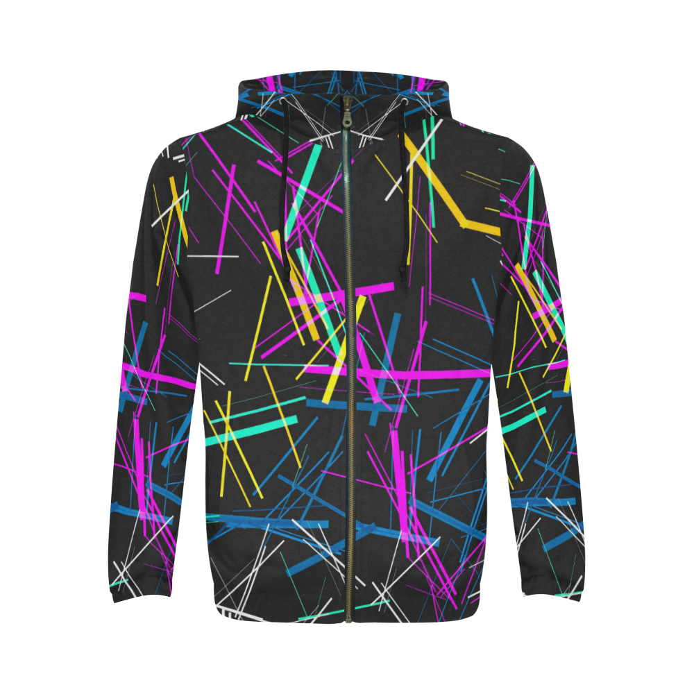 New Pattern factory 1A by JamColors All Over Print Full Zip Hoodie for Men (Model H14)