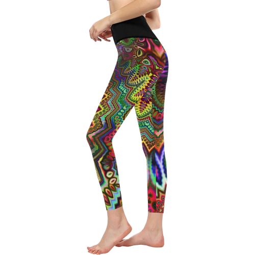 Free Spirit Acid Rainbow Women's All Over Print High-Waisted Leggings (Model L36)