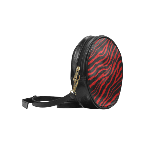 Ripped SpaceTime Stripes - Red Round Sling Bag (Model 1647)