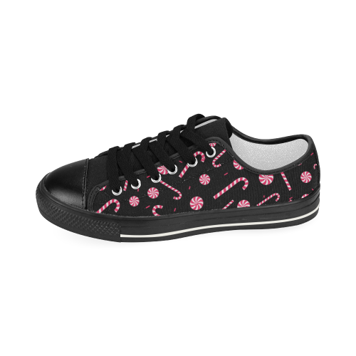 Candy Cane Women's Classic Canvas Shoes (Model 018)