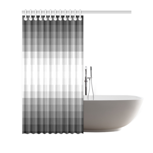 Grey, black, white multicolored stripes Shower Curtain 66"x72"