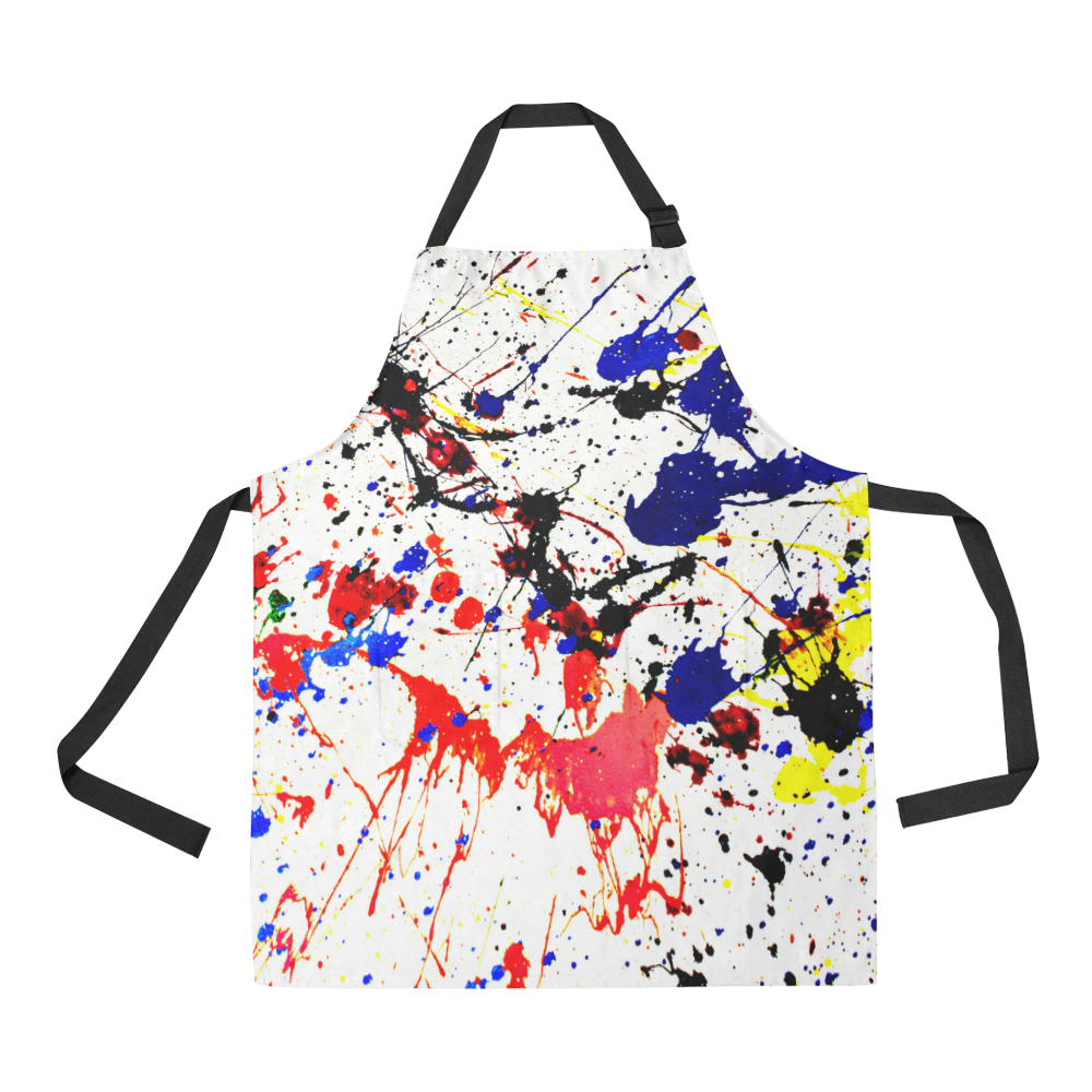 Blue & Red Paint Splatter All Over Print Apron