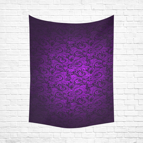 Vintage Gothic Purple Vampire Leaf Print Cotton Linen Wall Tapestry 60"x 80"