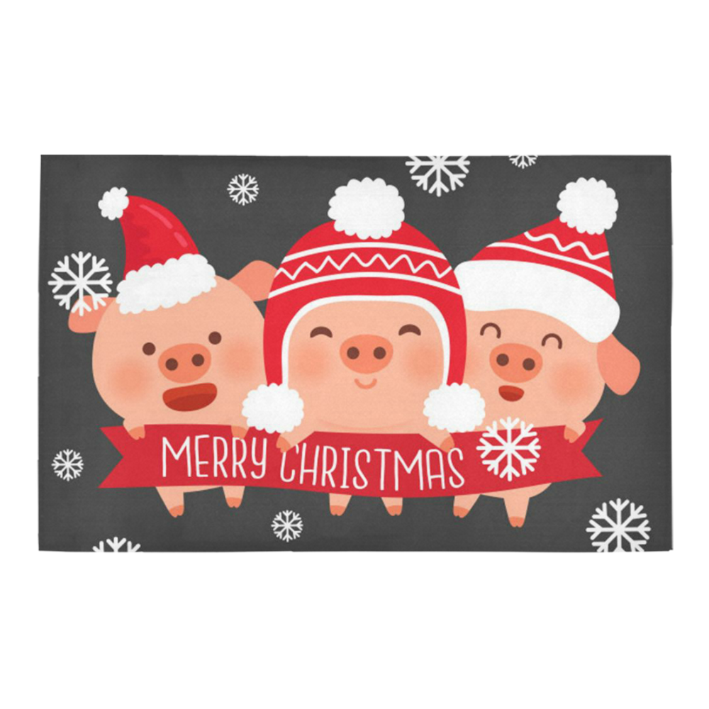 Three Little Piggys Say Merry Christmas Bath Rug 20''x 32''