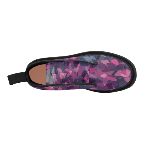 purple pink magenta mosaic #purple Martin Boots for Women (Black) (Model 1203H)