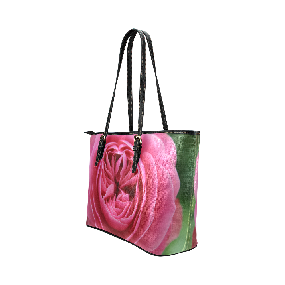 Rose Fleur Macro Leather Tote Bag/Small (Model 1651)