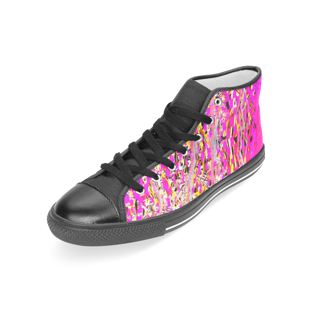 Hot pink mess Graffitti style design Created by FlipStylez Designs Women's Classic High Top Canvas Shoes (Model 017)