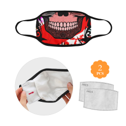 SKULL SMILE RED 3D MASK Mouth Mask in One Piece (2 Filters Included) (Model M02) (Non-medical Products)