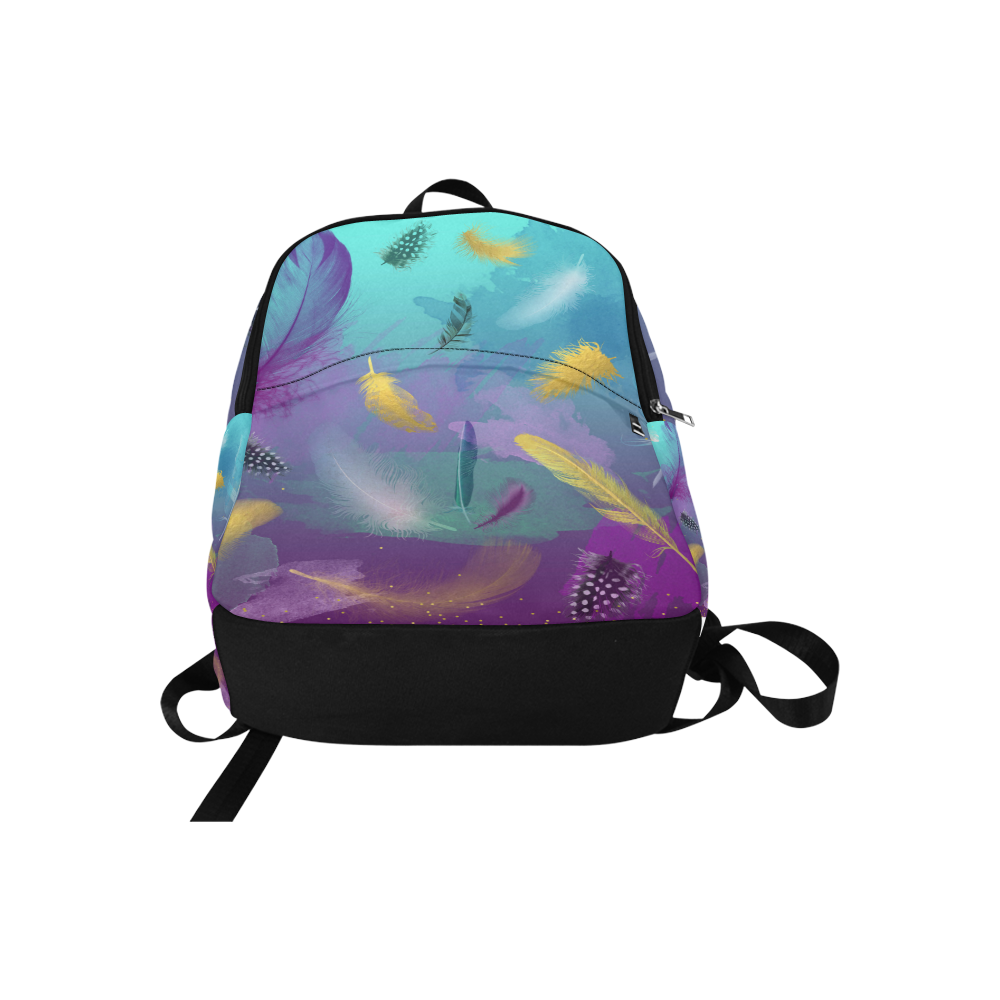 Dancing Feathers - Turquoise and Purple Fabric Backpack for Adult (Model 1659)