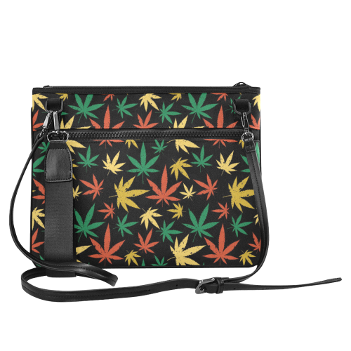 Cannabis Pattern Slim Clutch Bag (Model 1668)