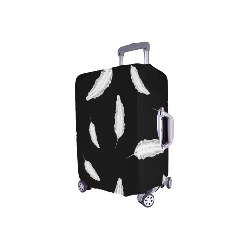 White Feathers Luggage Cover Luggage Cover/Small 18"-21"