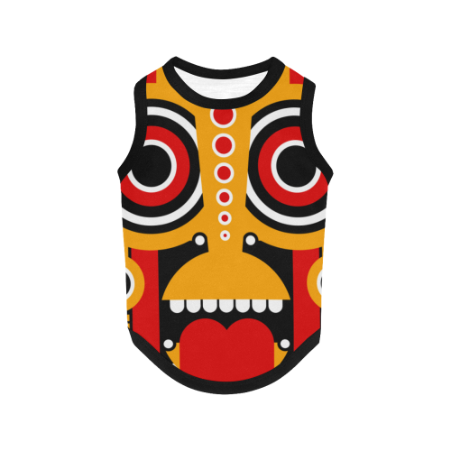 Red Yellow Tiki Tribal All Over Print Pet Tank Top