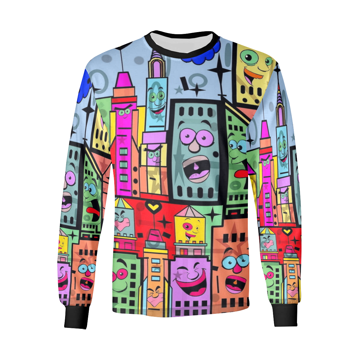 City Fun by Nico Bielow Men's All Over Print Long Sleeve T-shirt (Model T51)