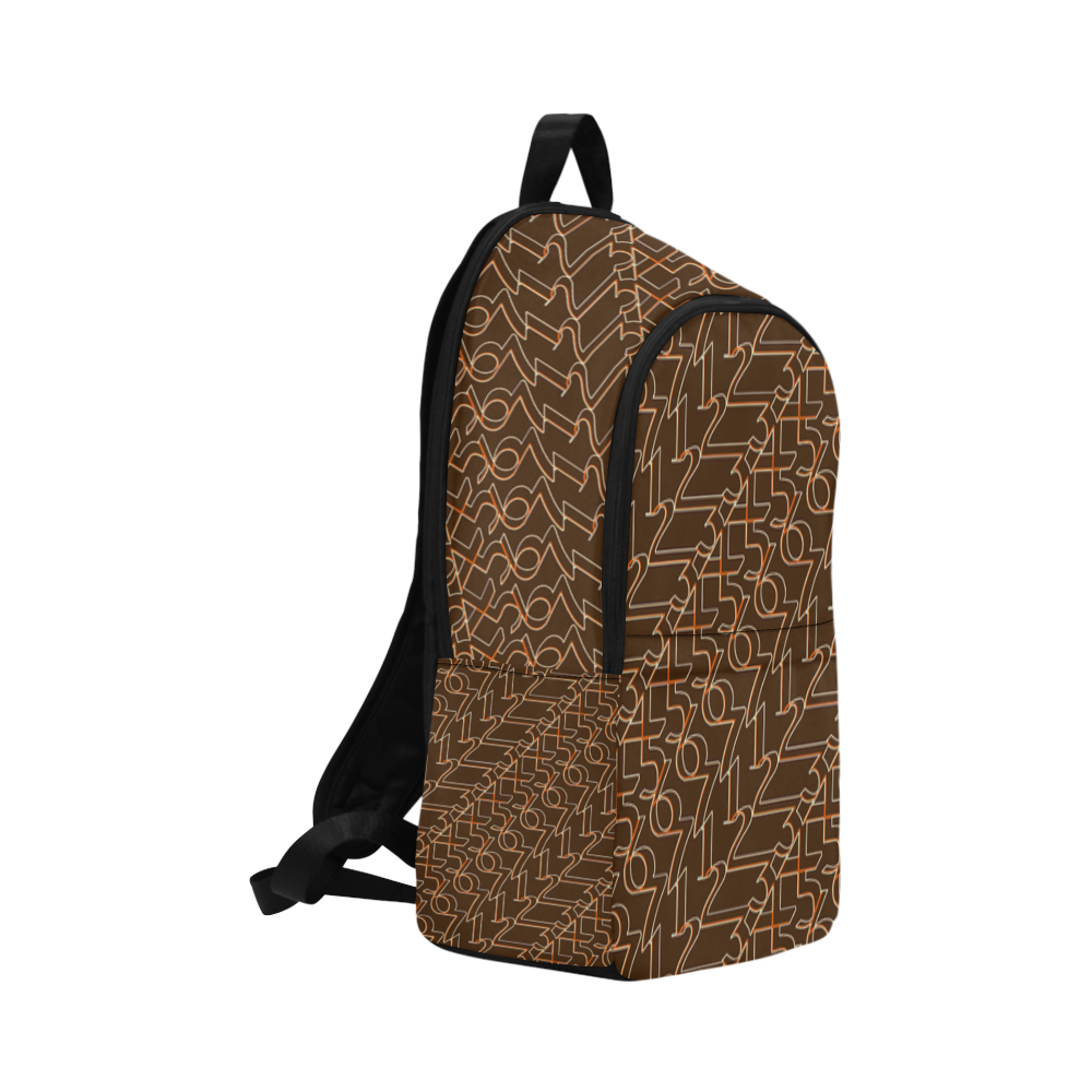 NUMBERS Collection 1234567 Chocolate/Orange Fabric Backpack for Adult (Model 1659)