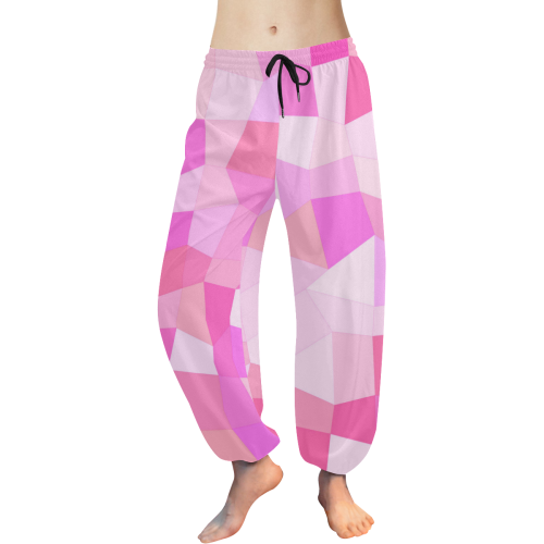 Bright Pink Mosaic Women's All Over Print Harem Pants (Model L18)