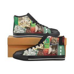 William Bell Collage 1 Men’s Classic High Top Canvas Shoes /Large Size (Model 017)